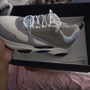 Dior Men's Sneakers in White, Gray, and Light Blue